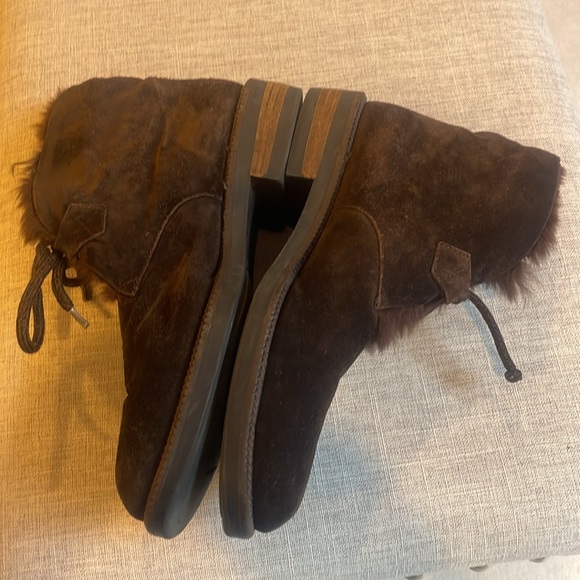 Stuart Weitzman Brown Suede and fur ankle desert boot size 9 - Picture 7 of 13
